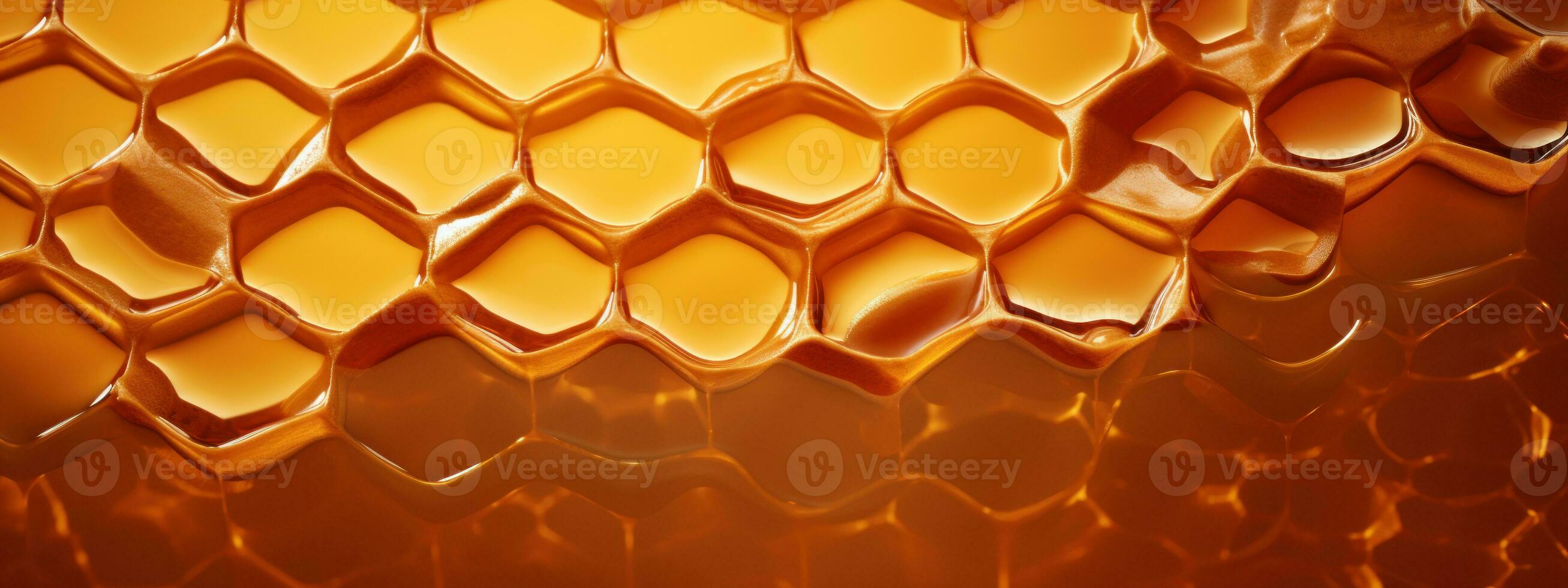 Detail view of a honeycomb structure. AI Generative photo