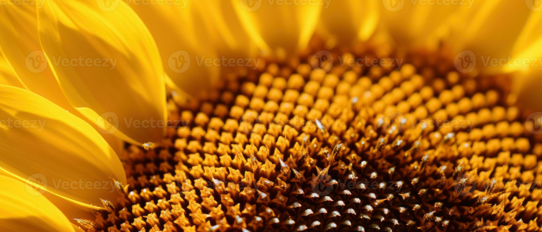 Close-up view of sunflower texture. AI Generative photo