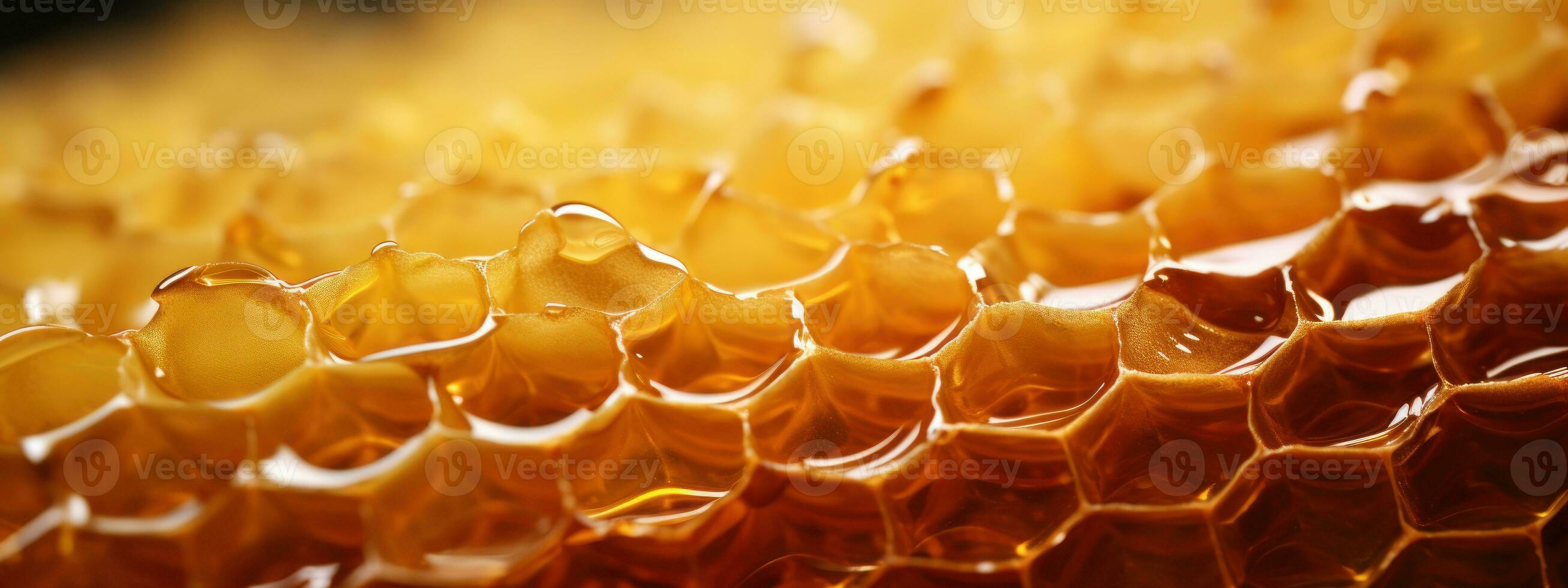 Detail view of a honeycomb structure. AI Generative photo