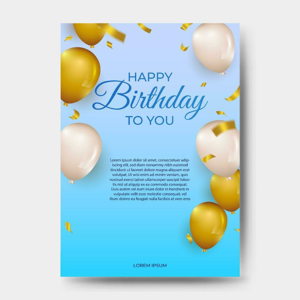 happy birthday background. greeting card and design template with balloon decoration vector