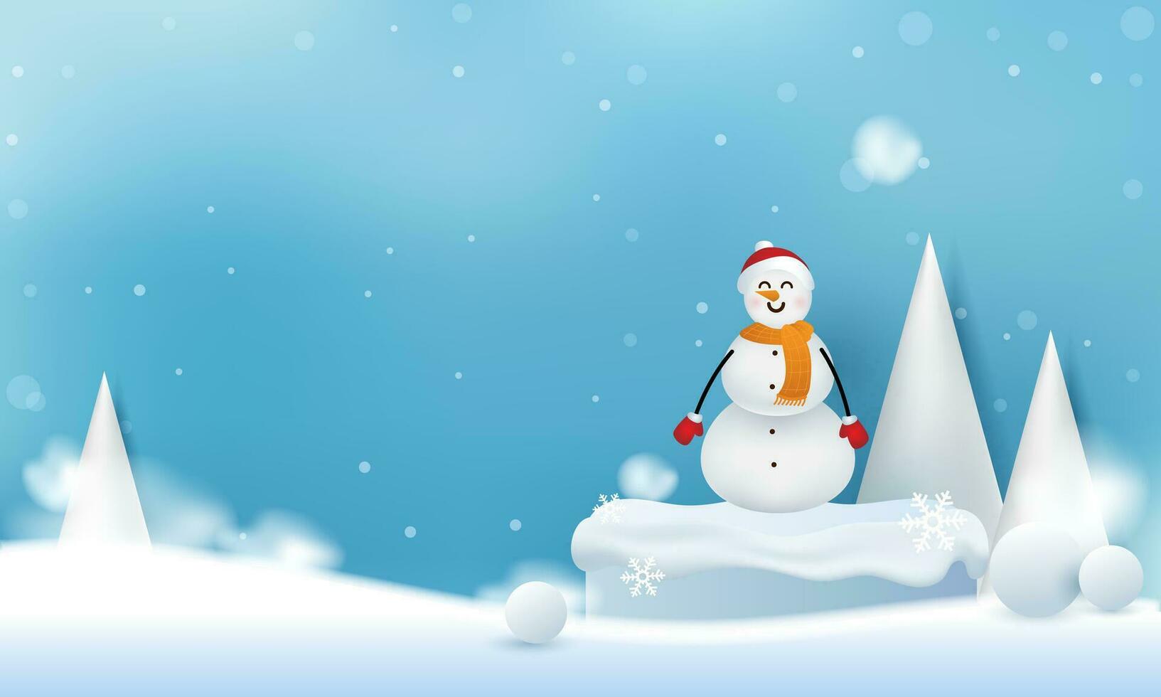 Christmas and New Year background with snowmen. vector