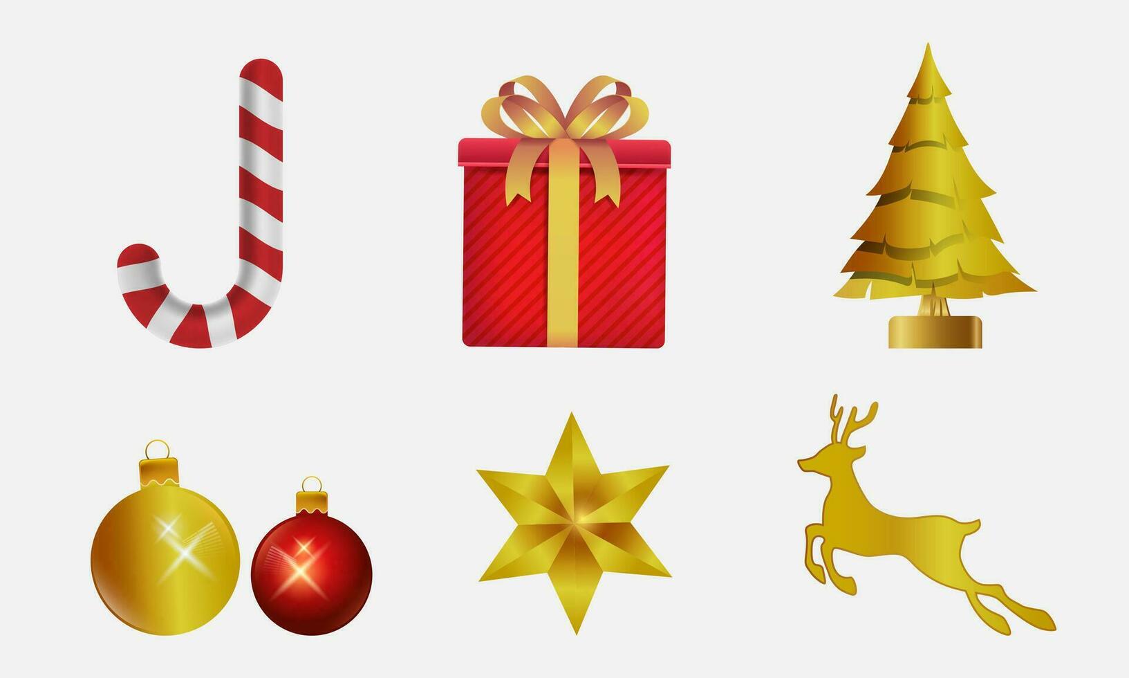 set of Christmas and New Year decorations. design elements for greeting cards vector