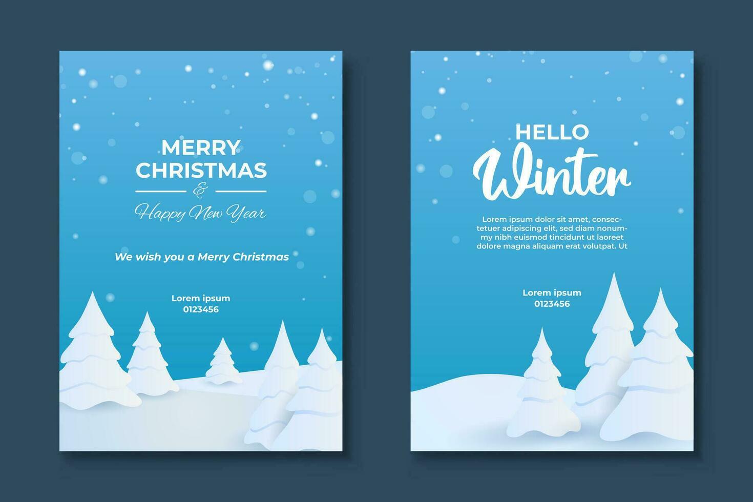 Merry Christmas and Happy New Year. Greeting card or poster template design with beautiful decoration vector