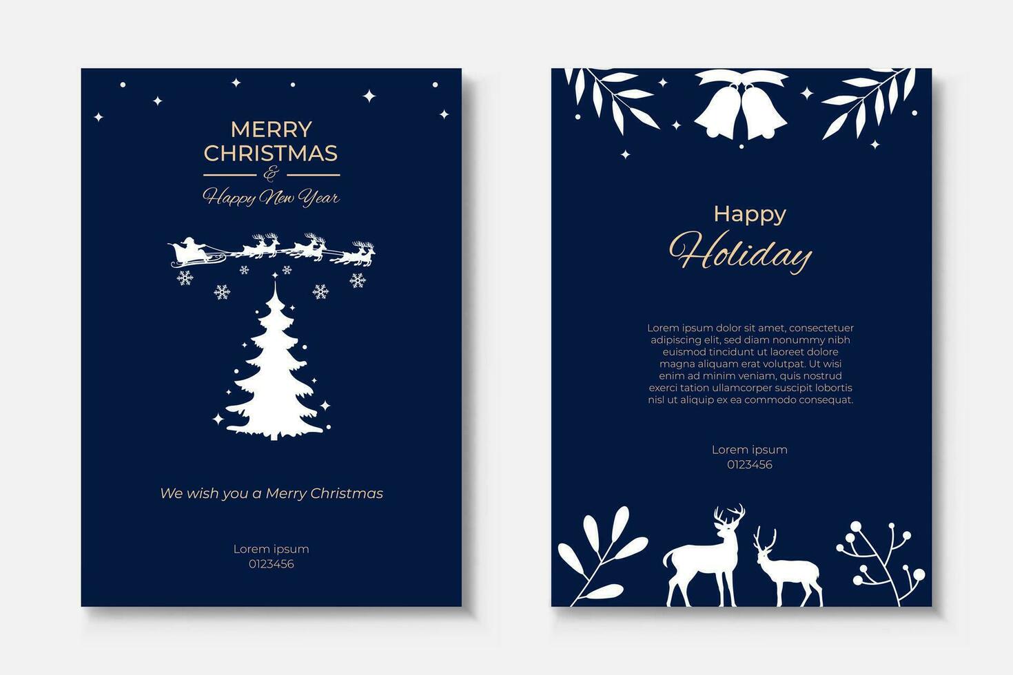 Merry Christmas and Happy New Year. Greeting card or poster template design with beautiful decoration vector