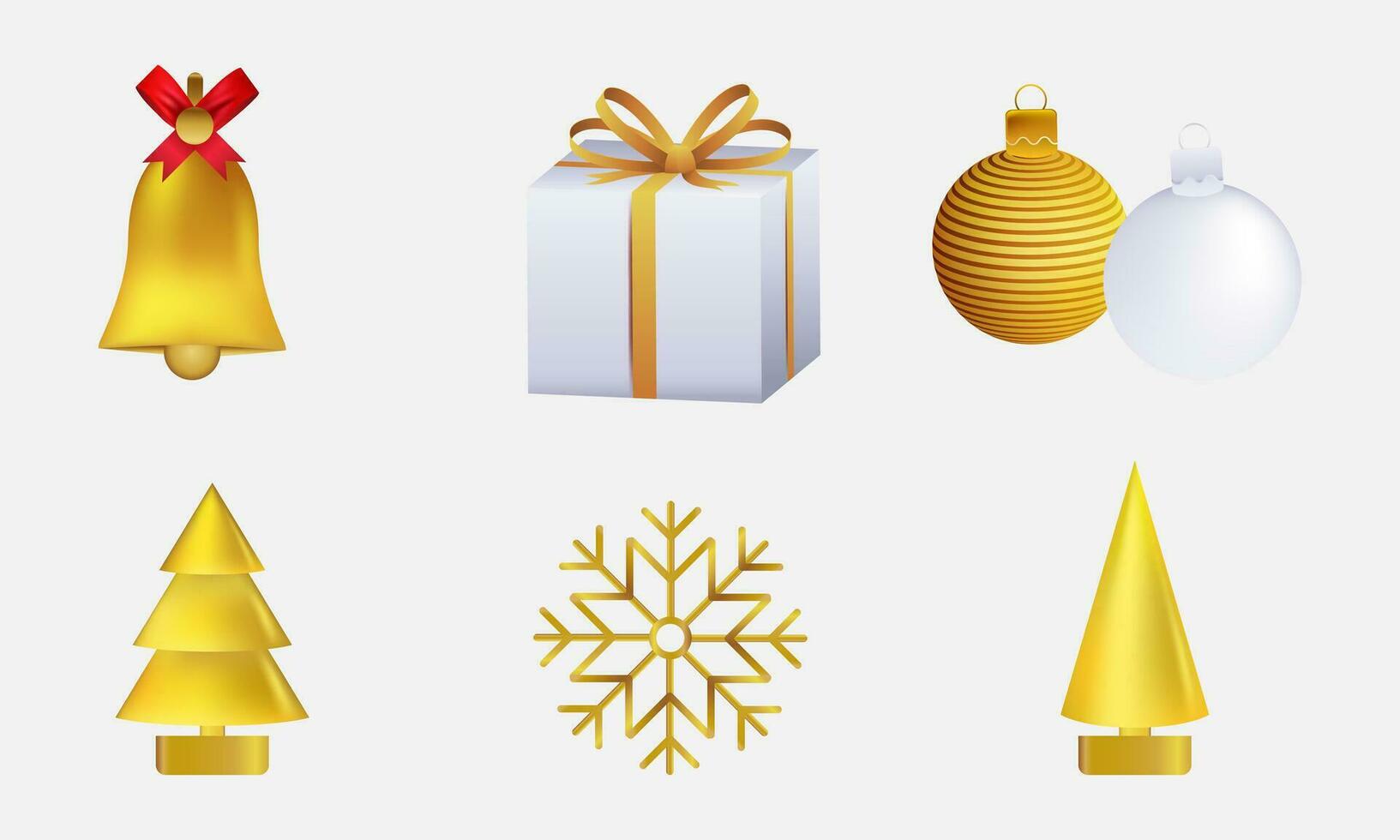 set of Christmas and New Year decorations. design elements for greeting cards vector