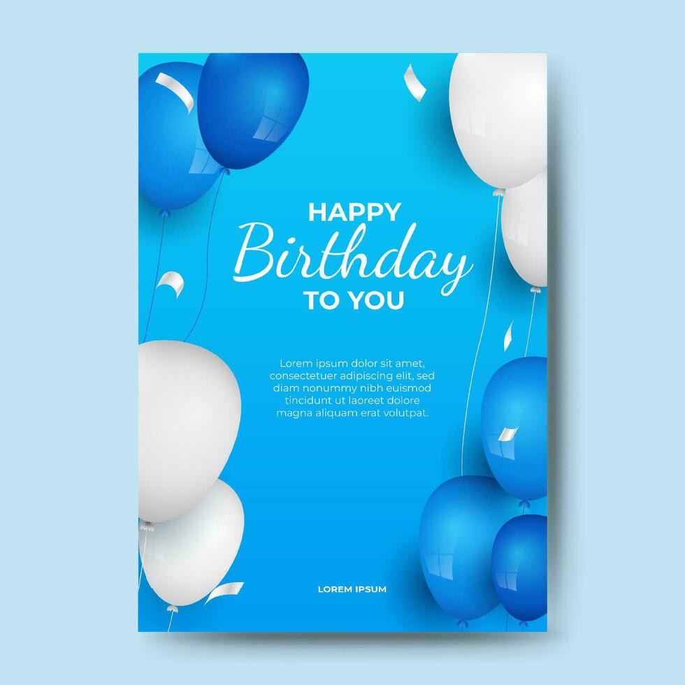 happy birthday background. greeting card and design template with balloon decoration vector