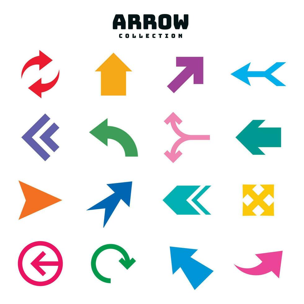Collection Of Various Flat Arrows vector