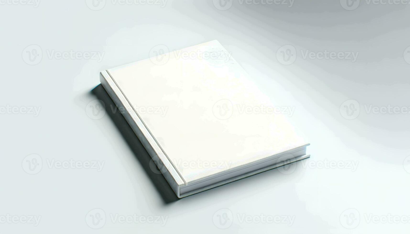 Blank white book template mockup photo with white background, ai generated