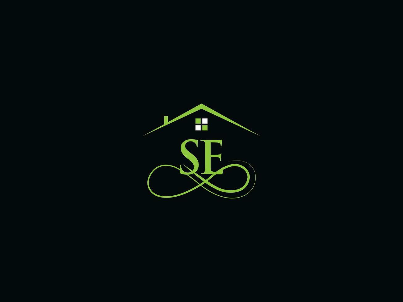 Real Estate Se Luxury Logo, Minimalist Building SE Logo Icon For House vector