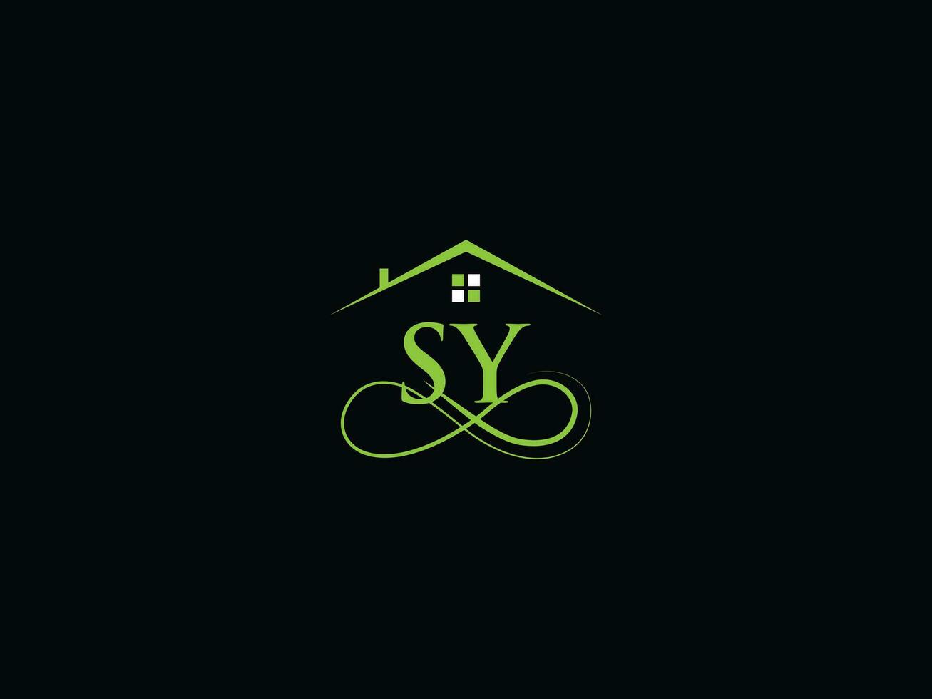 Real Estate Sy Luxury Logo, Minimalist Building SY Logo Icon For House vector
