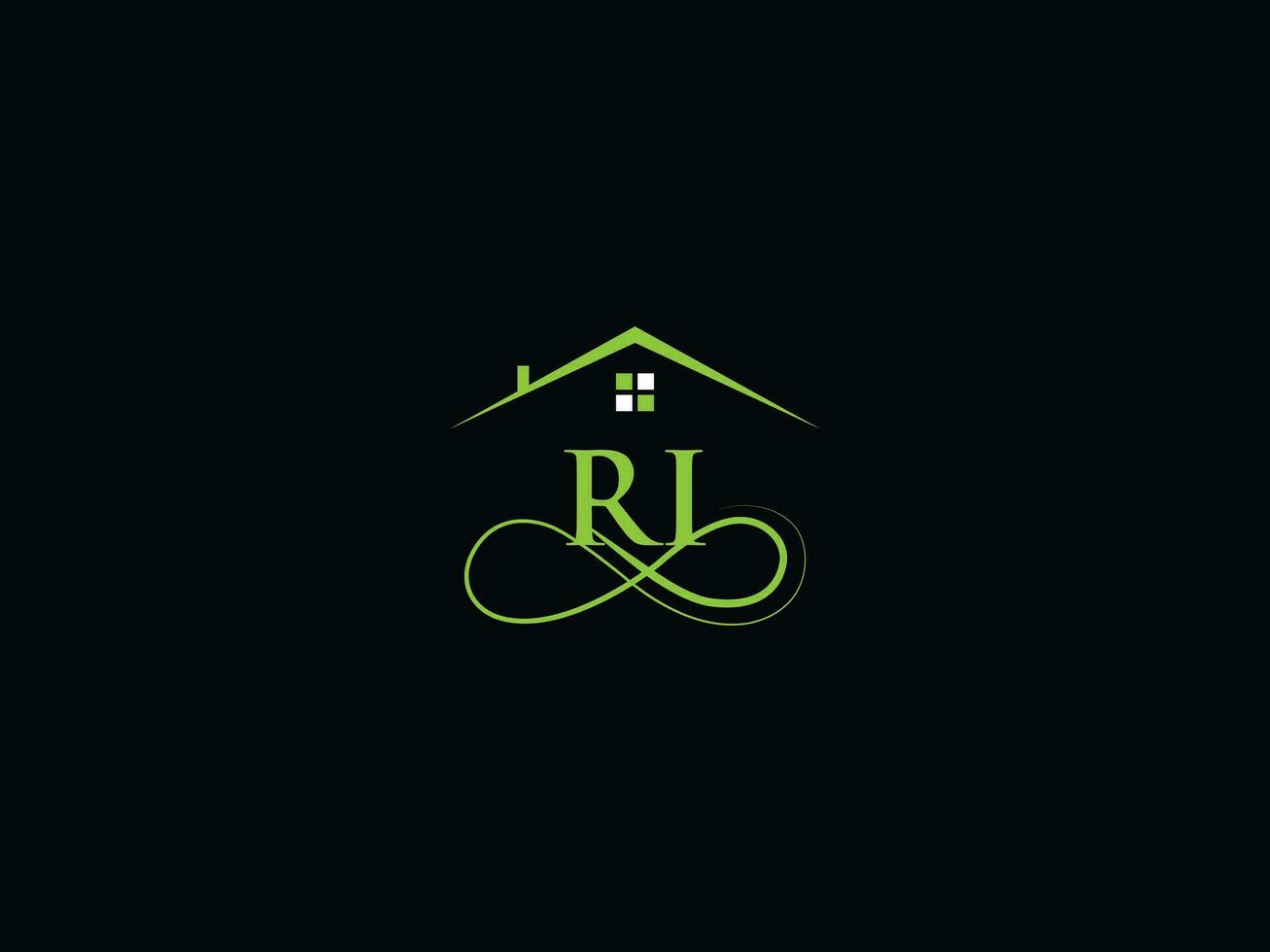 Luxury Building Ri Logo Icon Vector, Minimalist RI Real Estate Logo Design vector