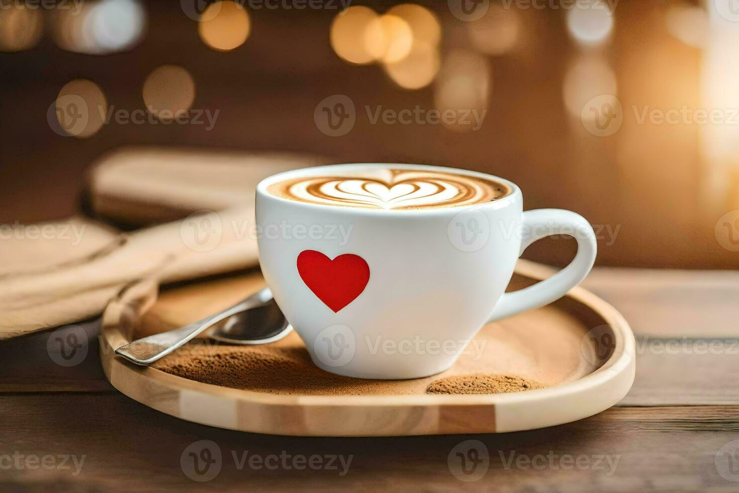 café con un corazón. generado por ai foto