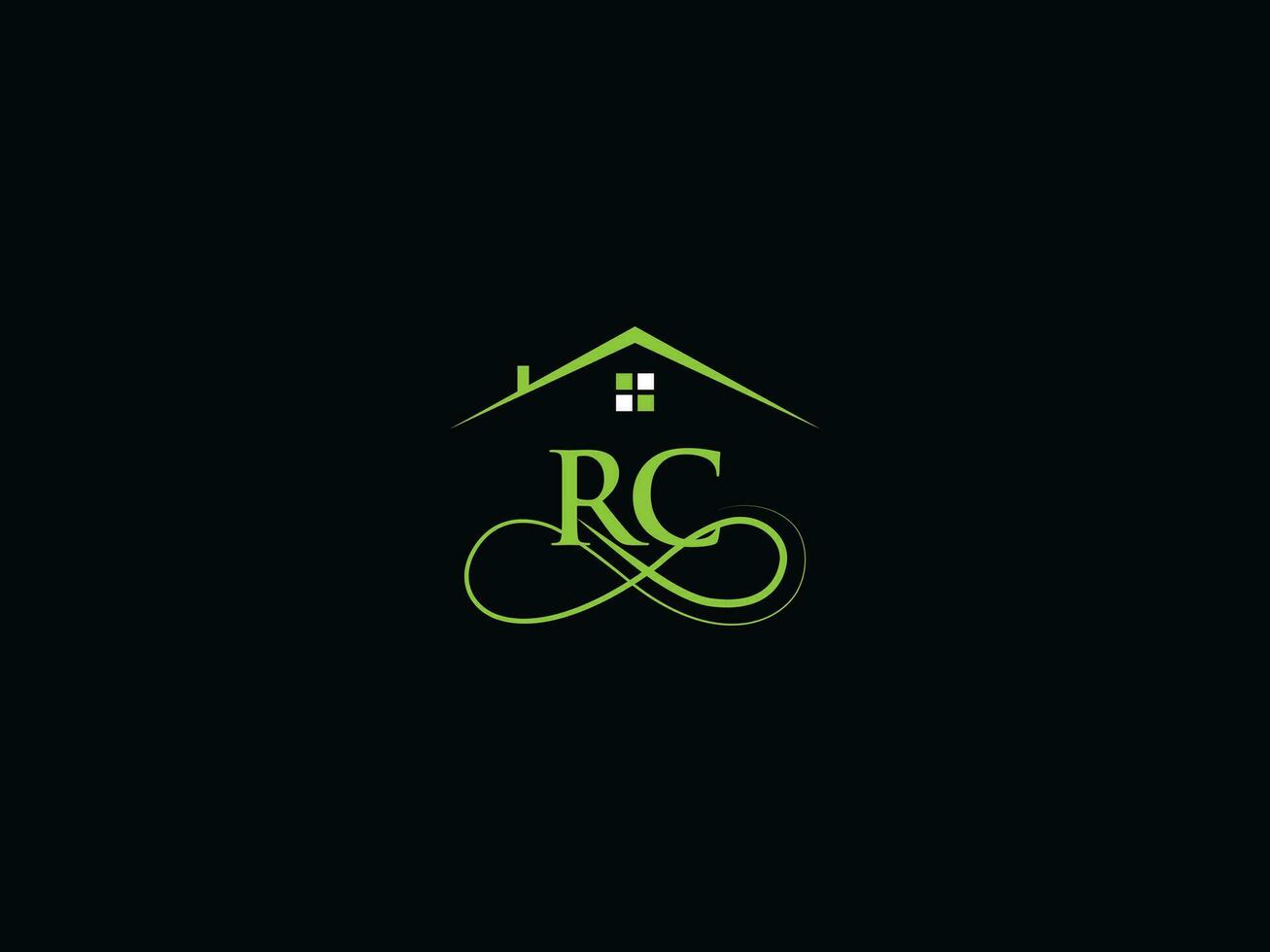 lujo edificio rc logo icono vector, minimalista rc real inmuebles logo diseño vector