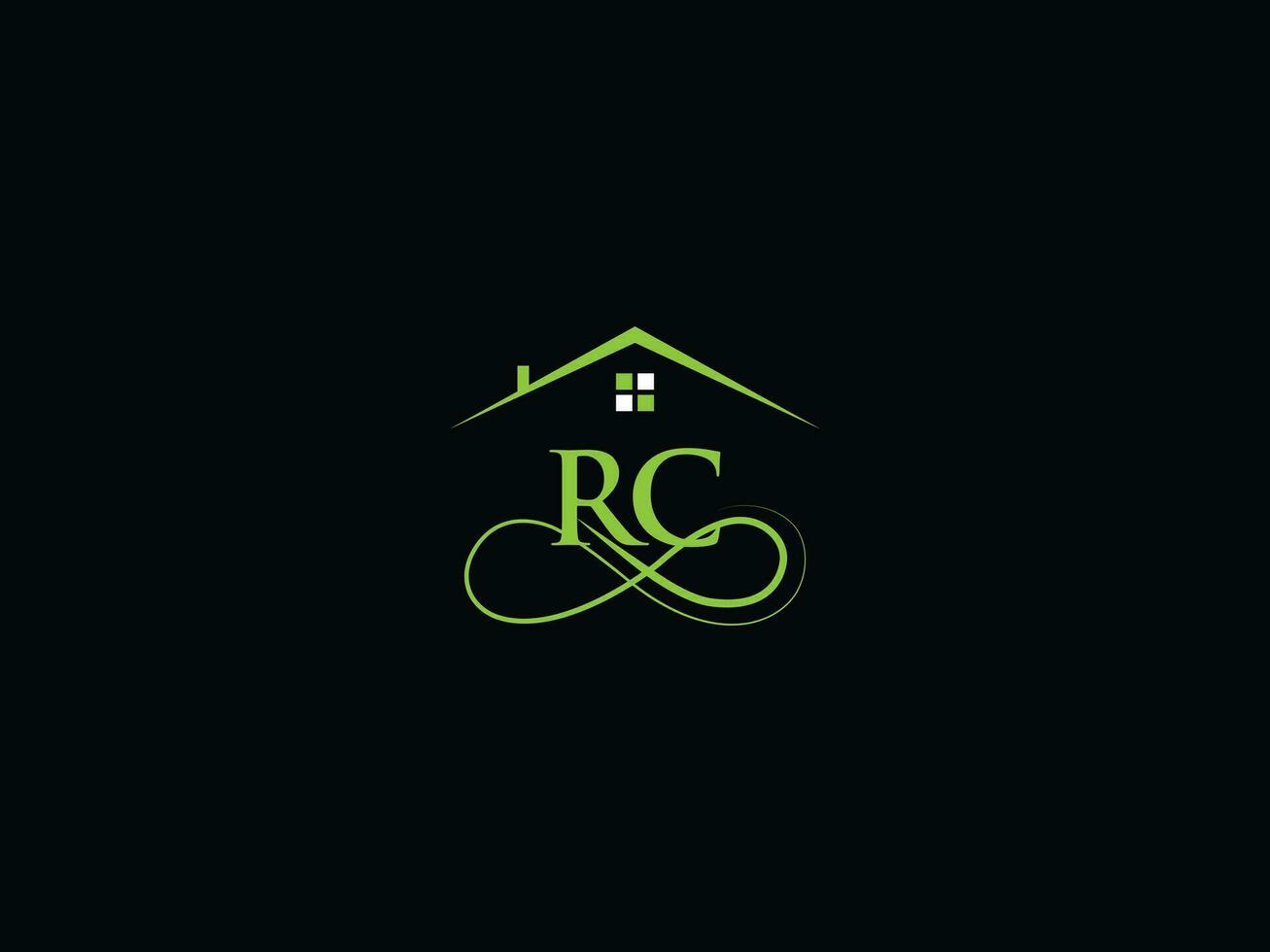 Luxury Building Rc Logo Icon Vector, Minimalist RC Real Estate Logo Design vector