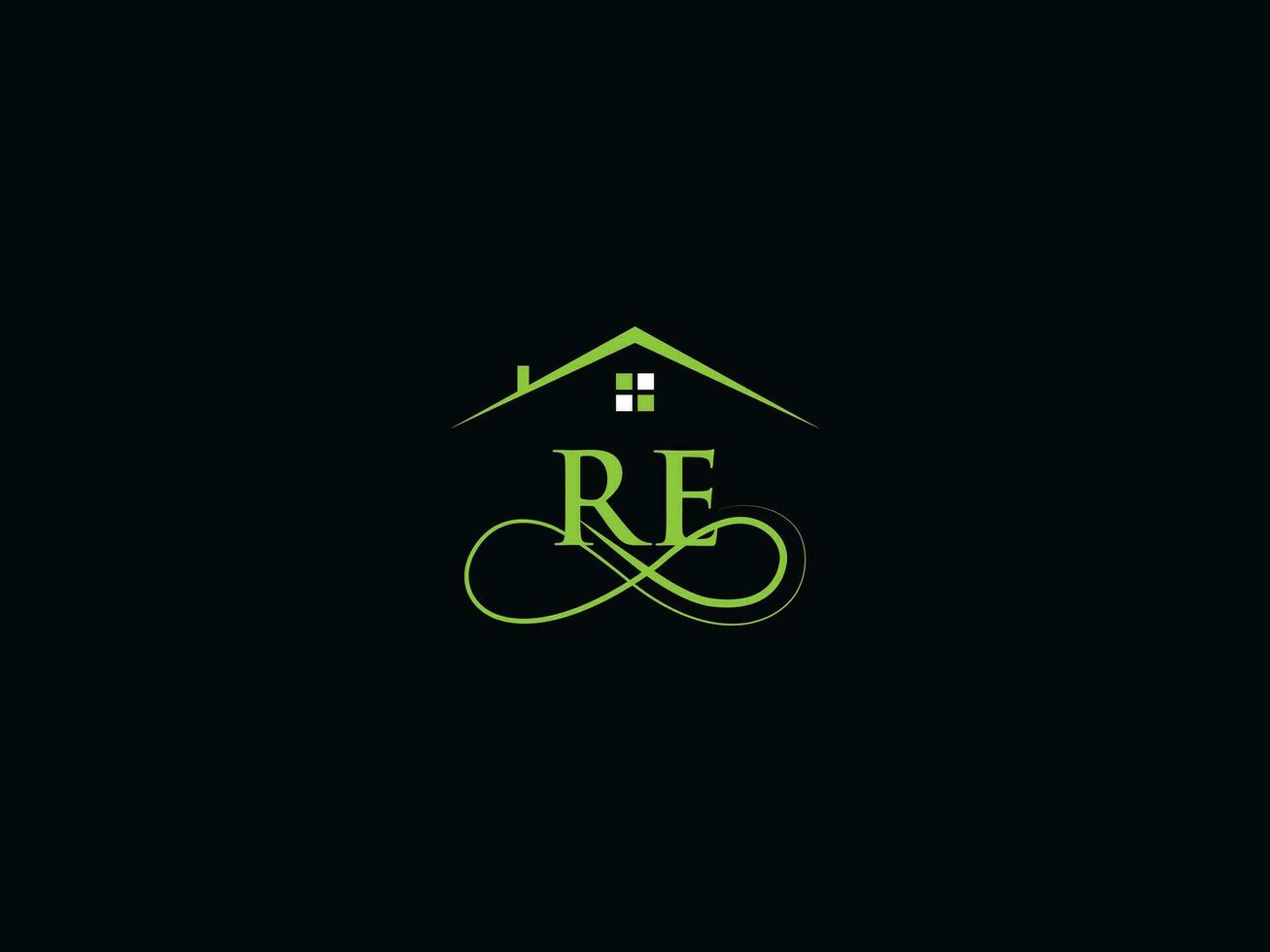 Luxury Building Re Logo Icon Vector, Minimalist RE Real Estate Logo Design vector