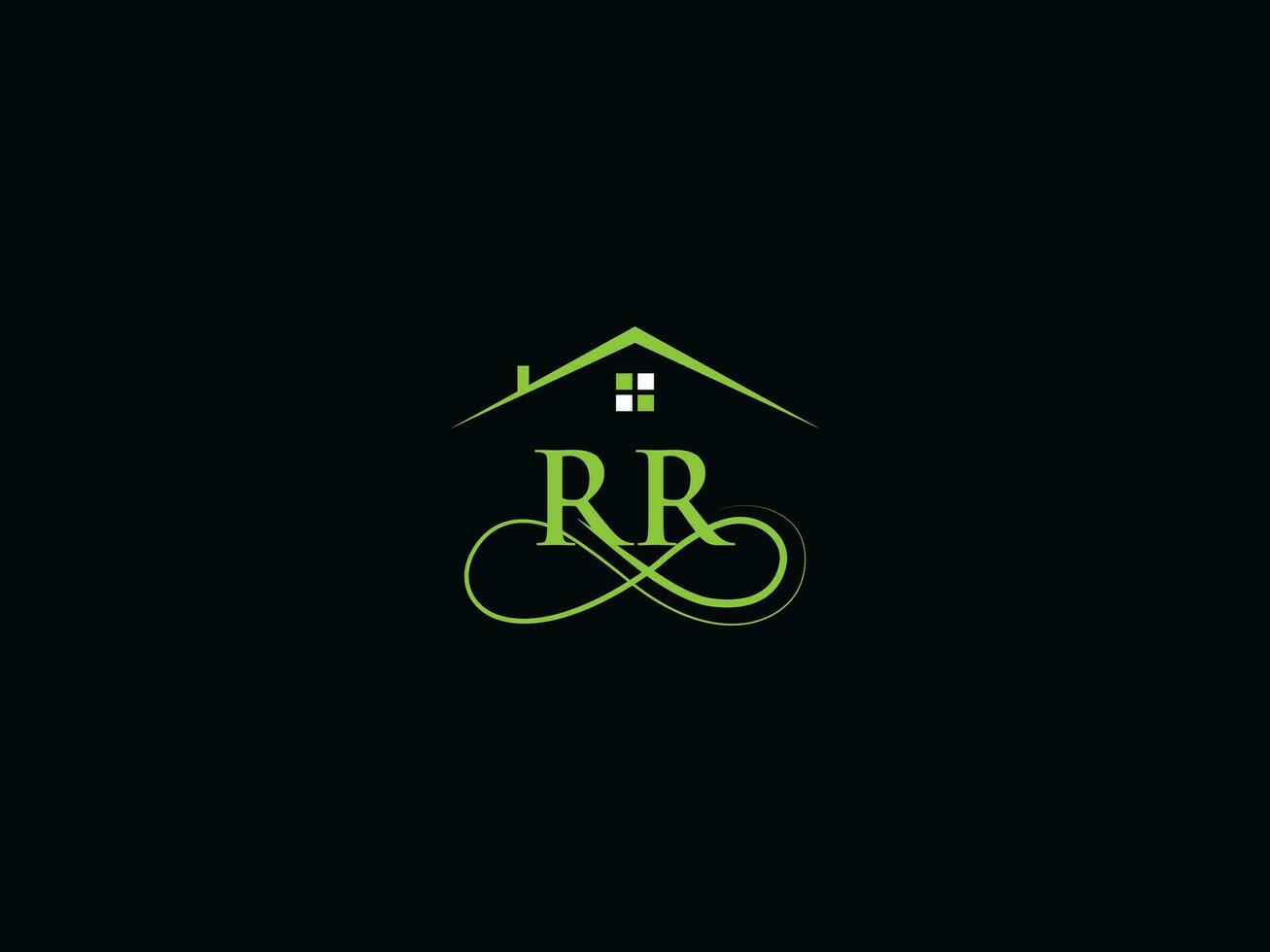 Luxury Building Rr Logo Icon Vector, Minimalist RR Real Estate Logo Design vector