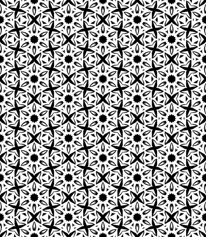 Black and white seamless abstract pattern. Background and backdrop. Grayscale ornamental design. vector