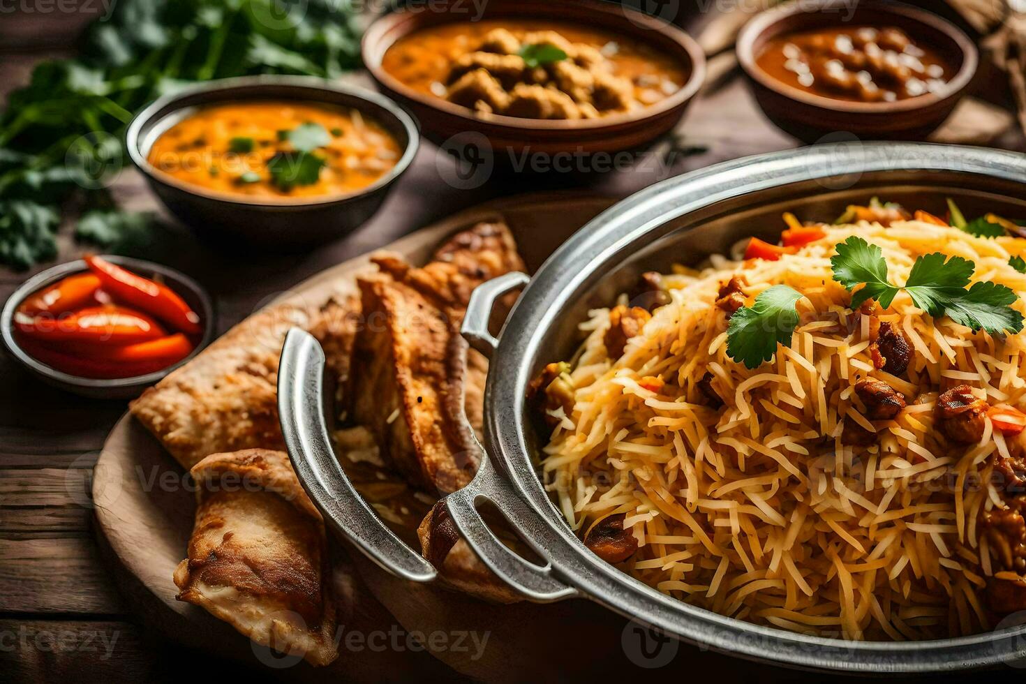 indian food in a bowl. AI-Generated photo