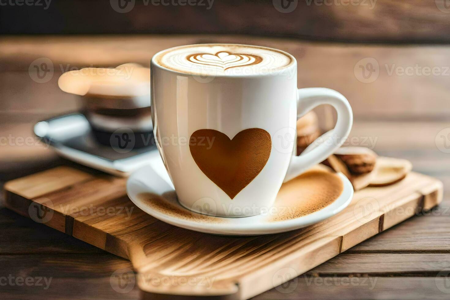 a cup of coffee with a heart on it. AI-Generated photo