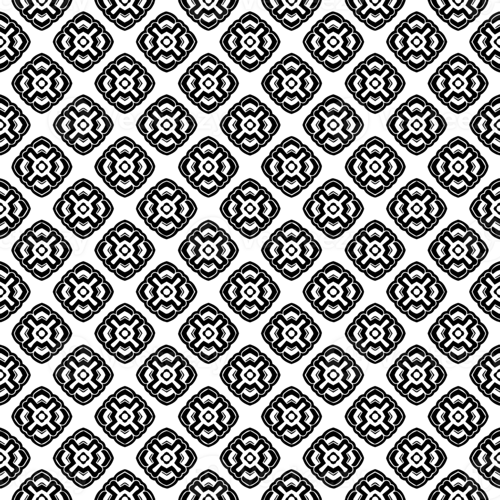 Black seamless abstract pattern. Overlay for background and backdrop. Ornamental design. PNG graphic illustration with transparent background.