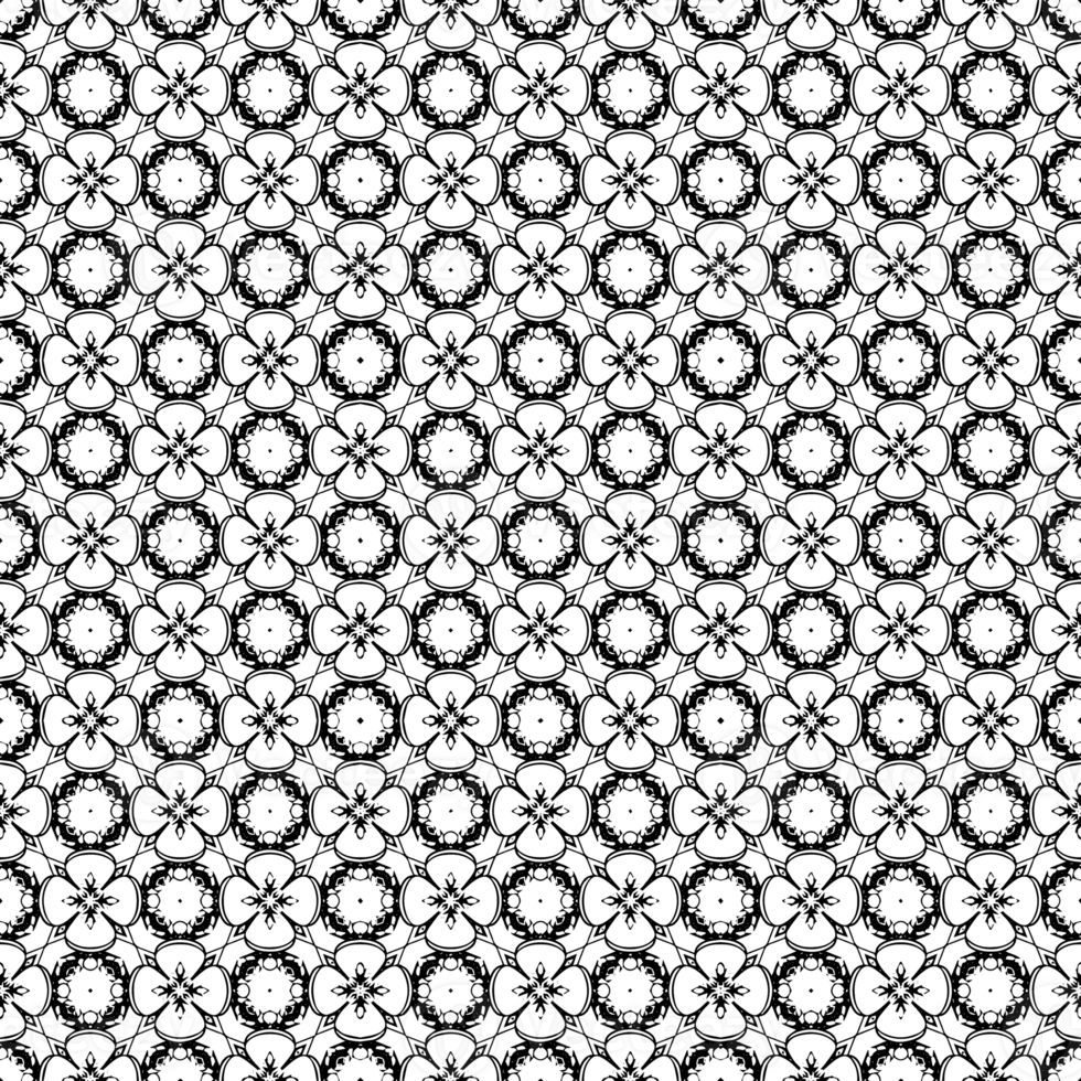 Black seamless abstract pattern. Overlay for background and backdrop. Ornamental design. PNG graphic illustration with transparent background.