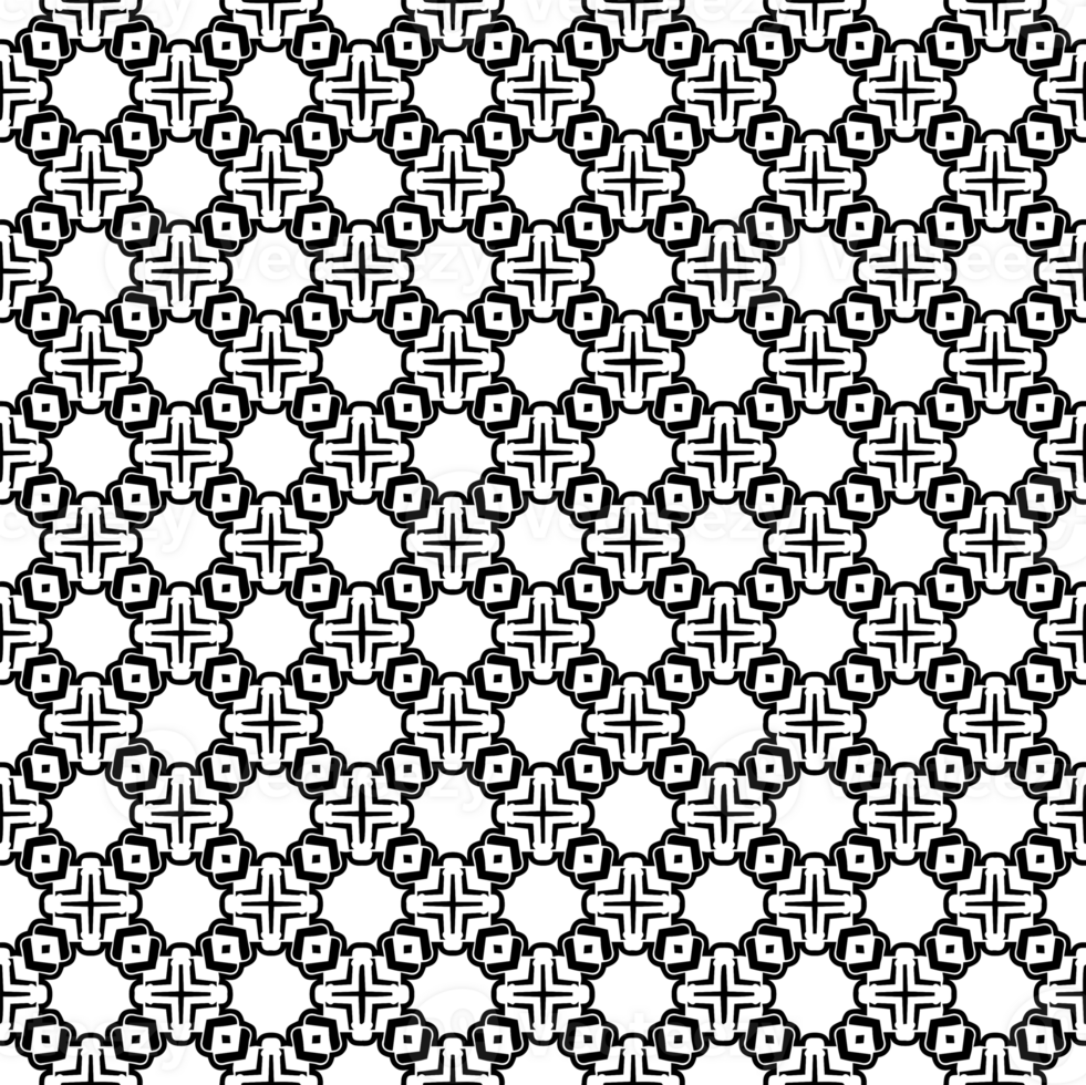 Black seamless abstract pattern. Overlay for background and backdrop. Ornamental design. PNG graphic illustration with transparent background.