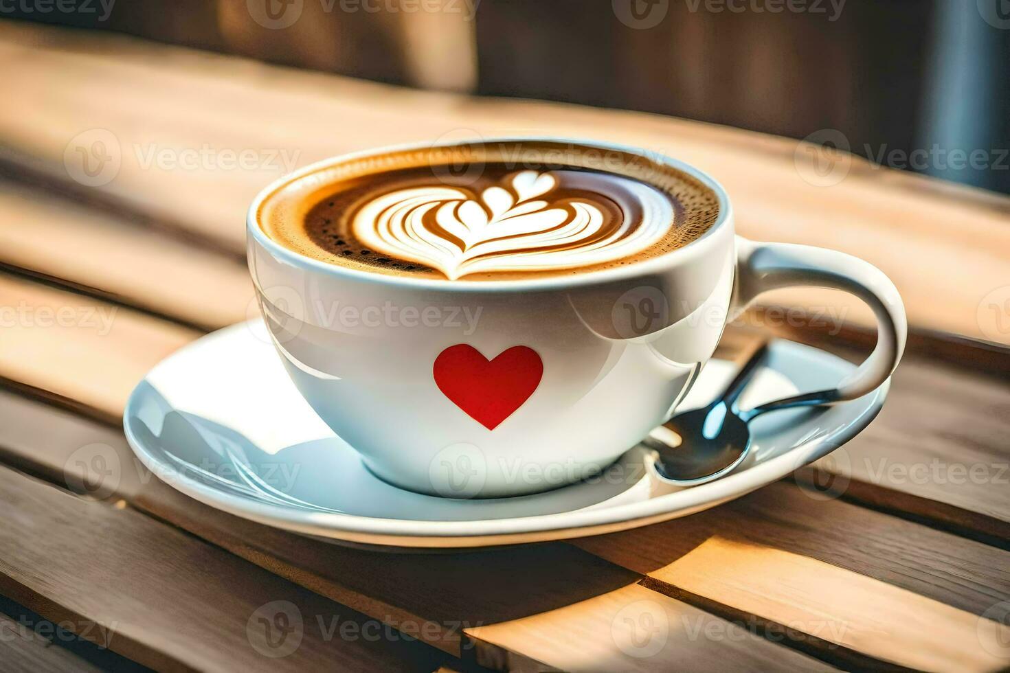 a cup of coffee with a heart. AI-Generated photo