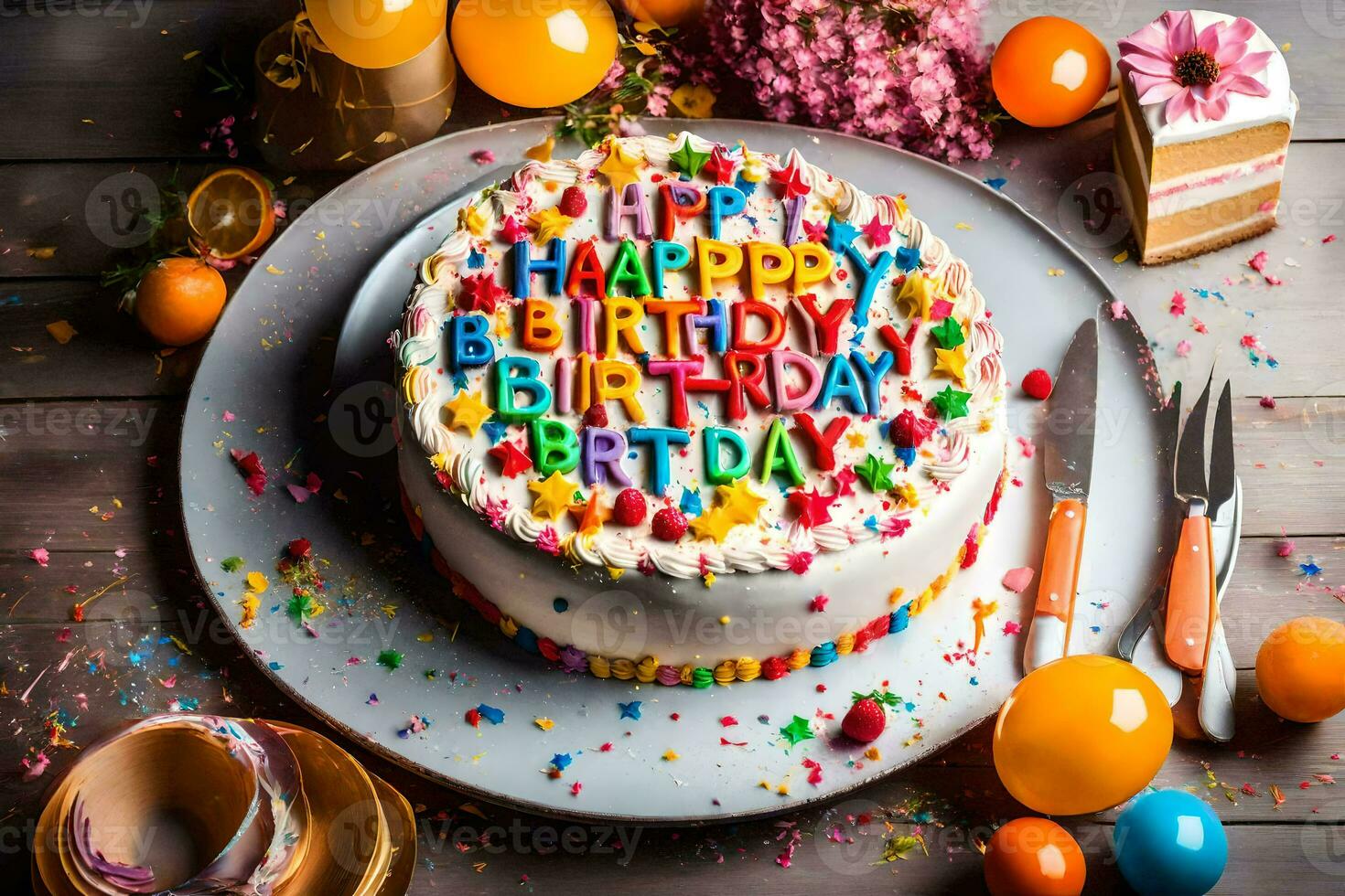 Colorful birthday cake letters hi-res stock photography and images - Page 4  - Alamy