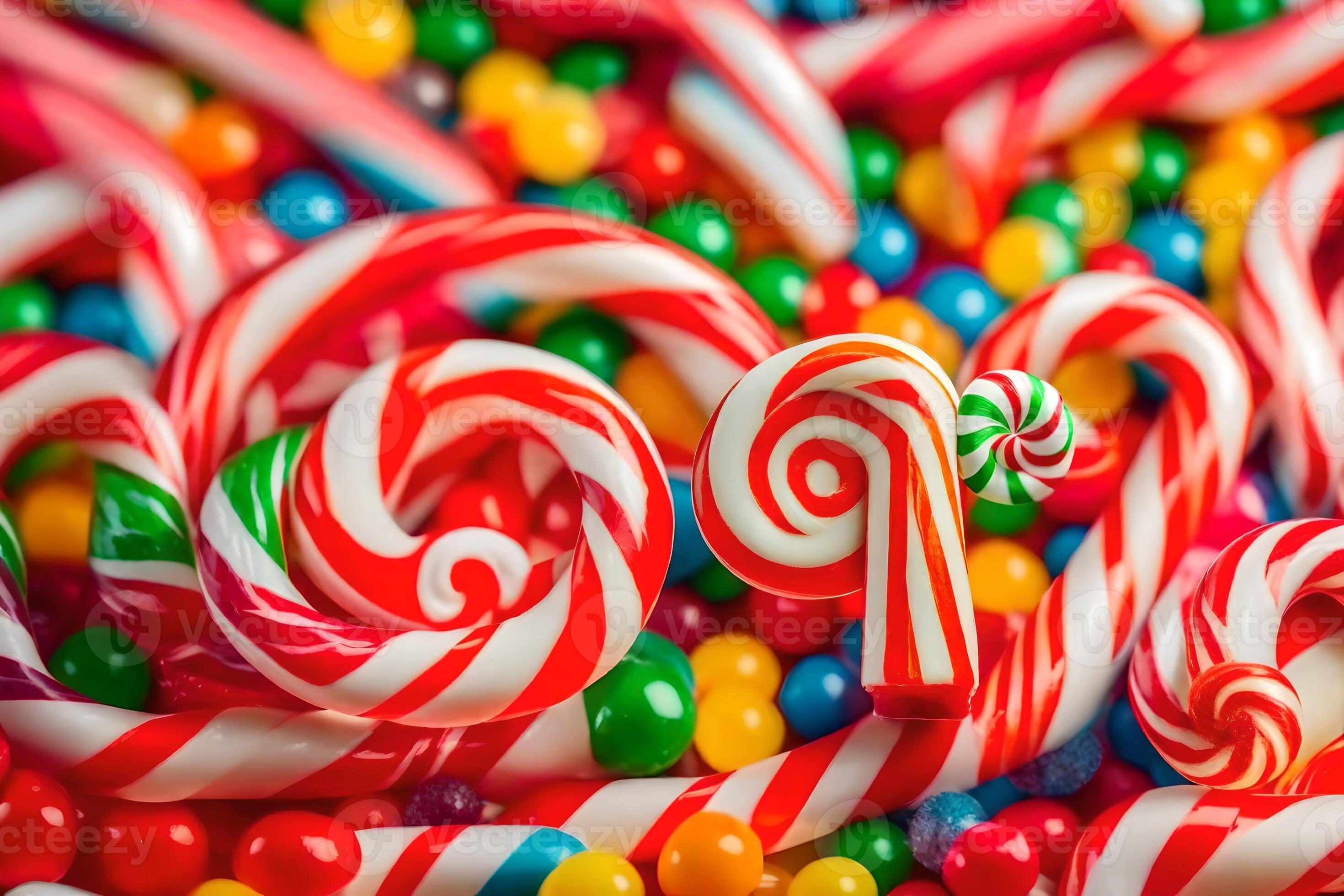 many candy canes are arranged in a pile. AIGenerated 33779347 Stock
