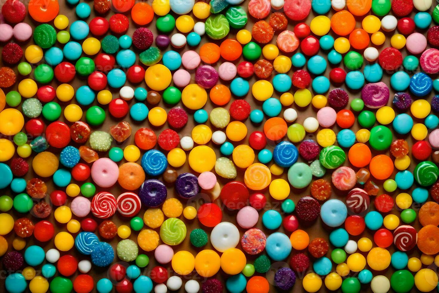 colorful candy buttons on a wall. AI-Generated photo