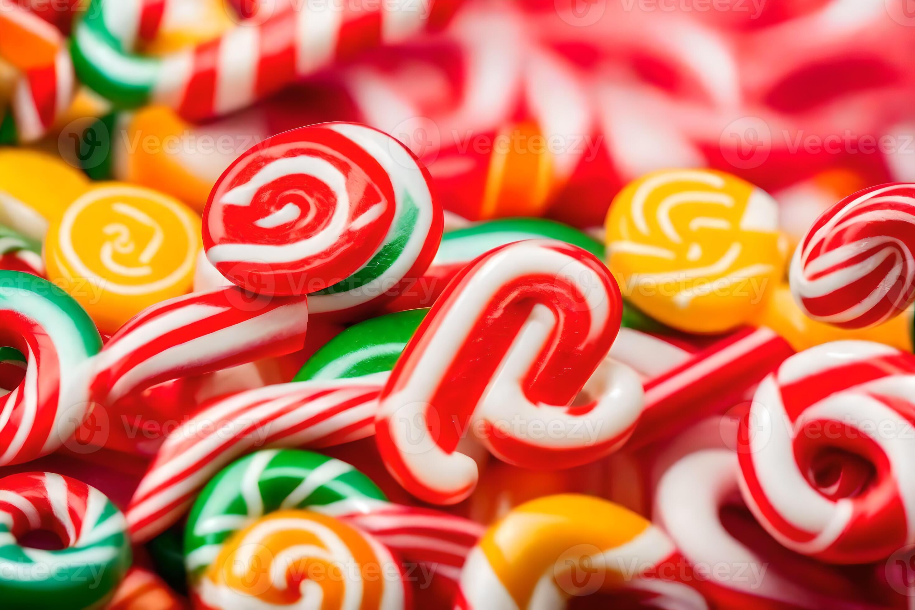 many different colored candy canes are shown in this image. AI