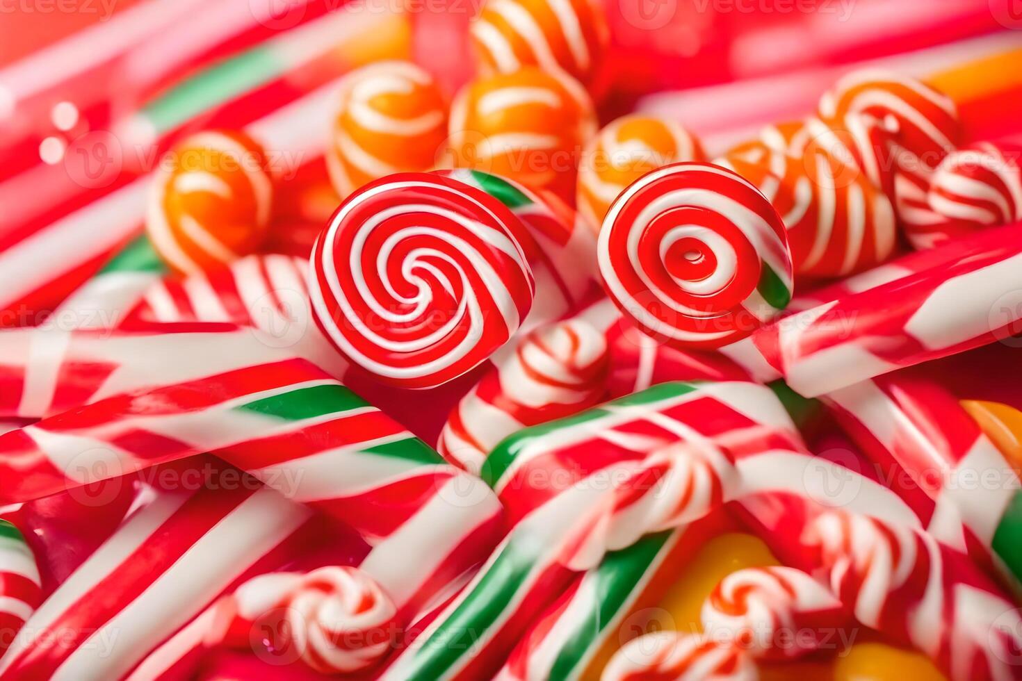 many different types of candy are shown in this photo. AIGenerated