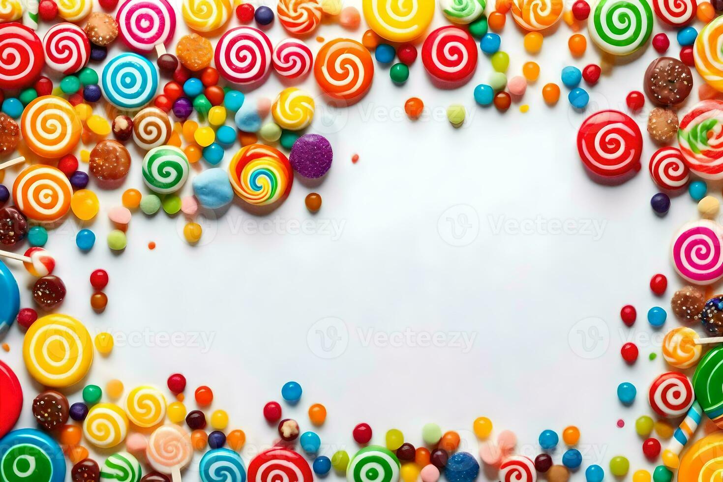 colorful candy on white background. AI-Generated photo