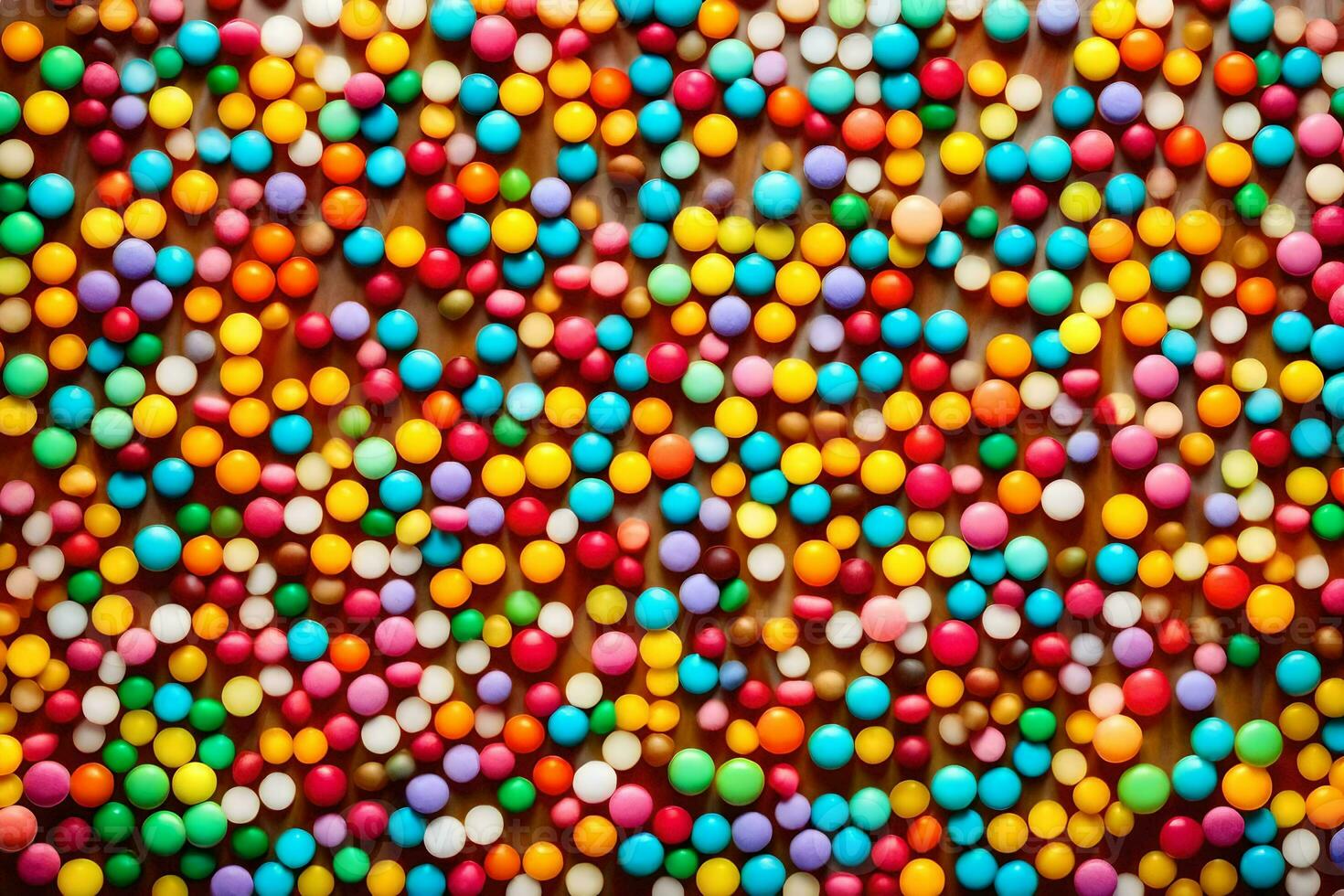 colorful candy balls on a black background. AI-Generated photo