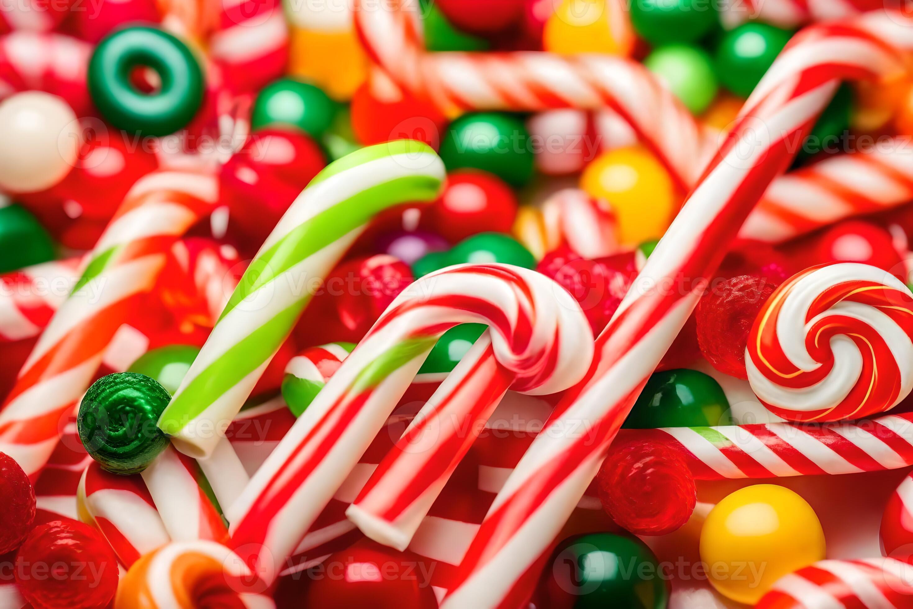 many candy canes are arranged in a pile. AIGenerated 33781500 Stock