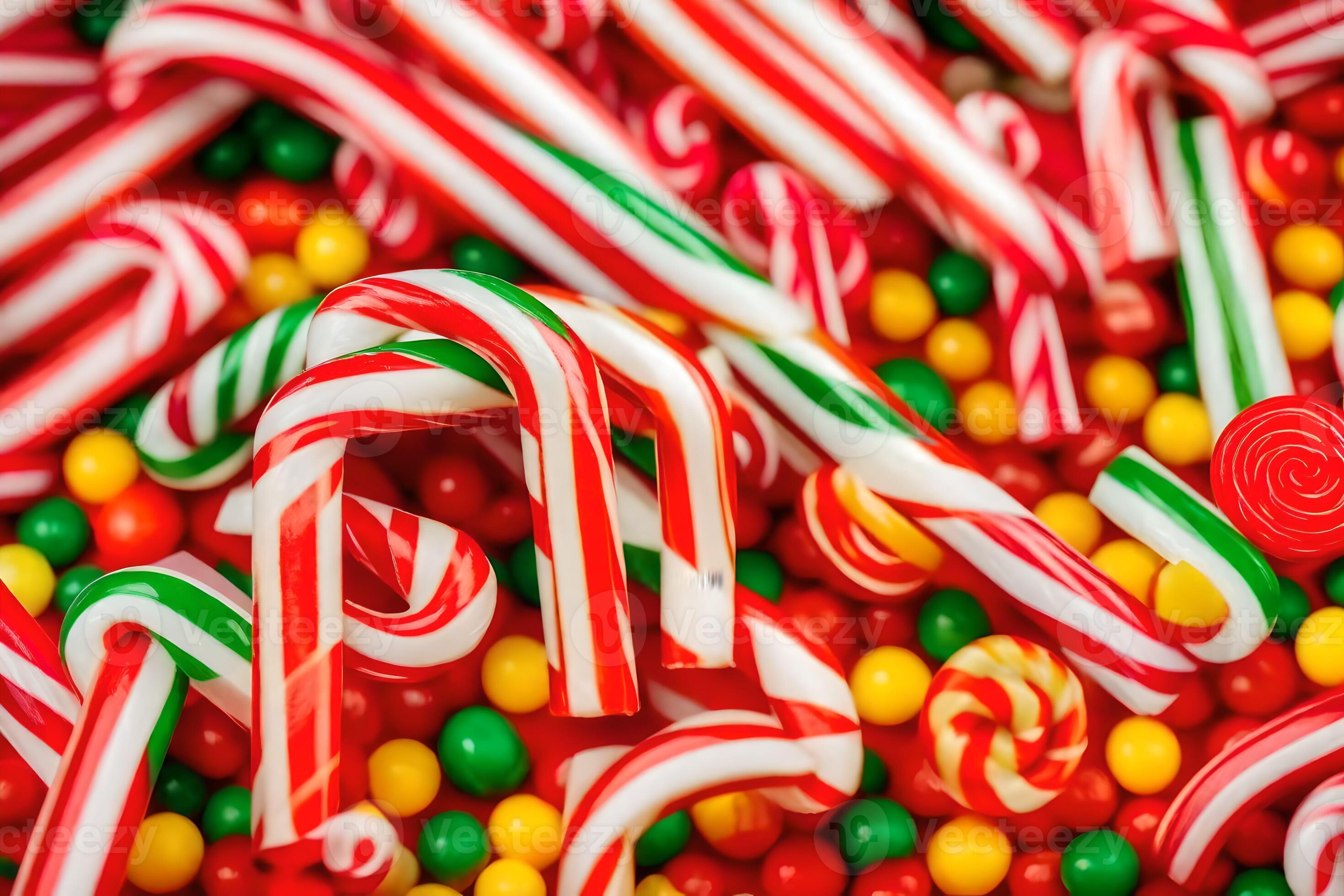 many candy canes are arranged in a pile. AIGenerated 33782143 Stock