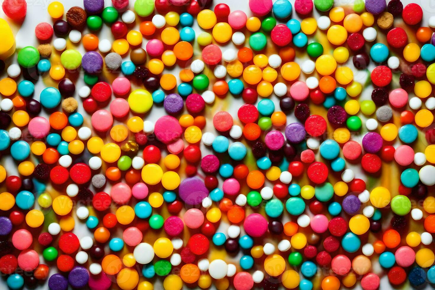 colorful candies on a white background. AI-Generated photo