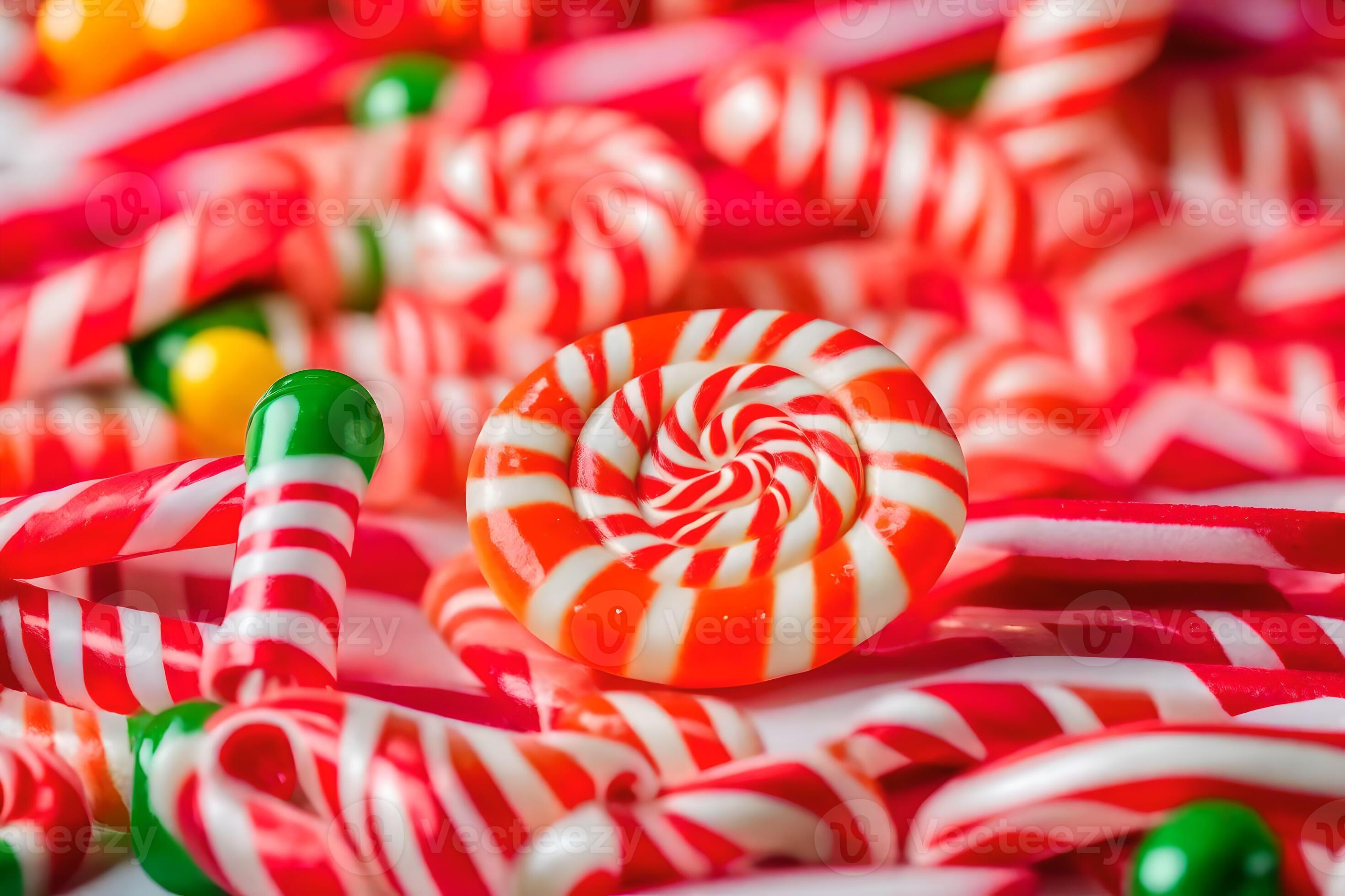 many candy canes are arranged in a pile. AIGenerated 33783060 Stock