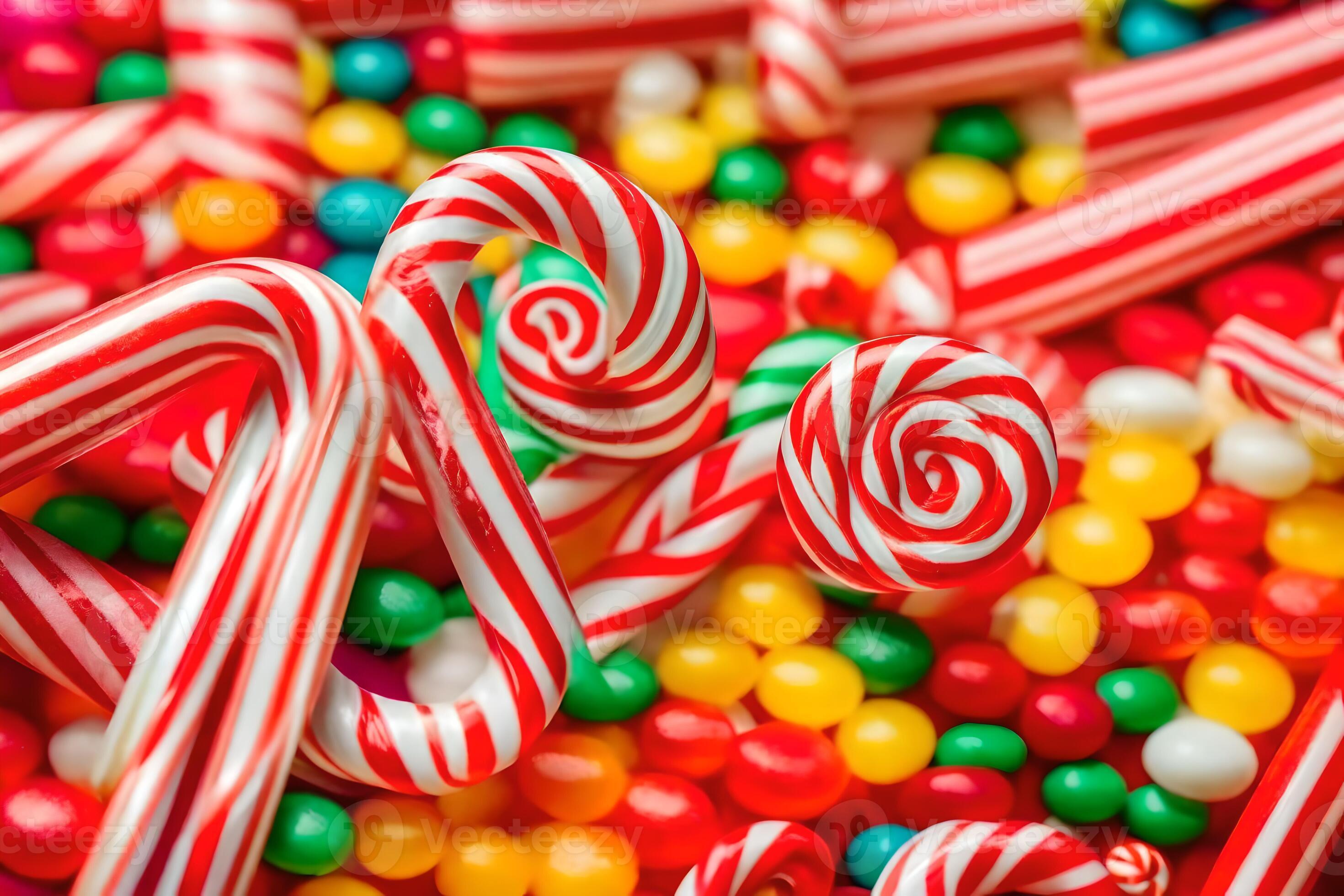 many candy canes are arranged in a pile. AIGenerated 33783467 Stock