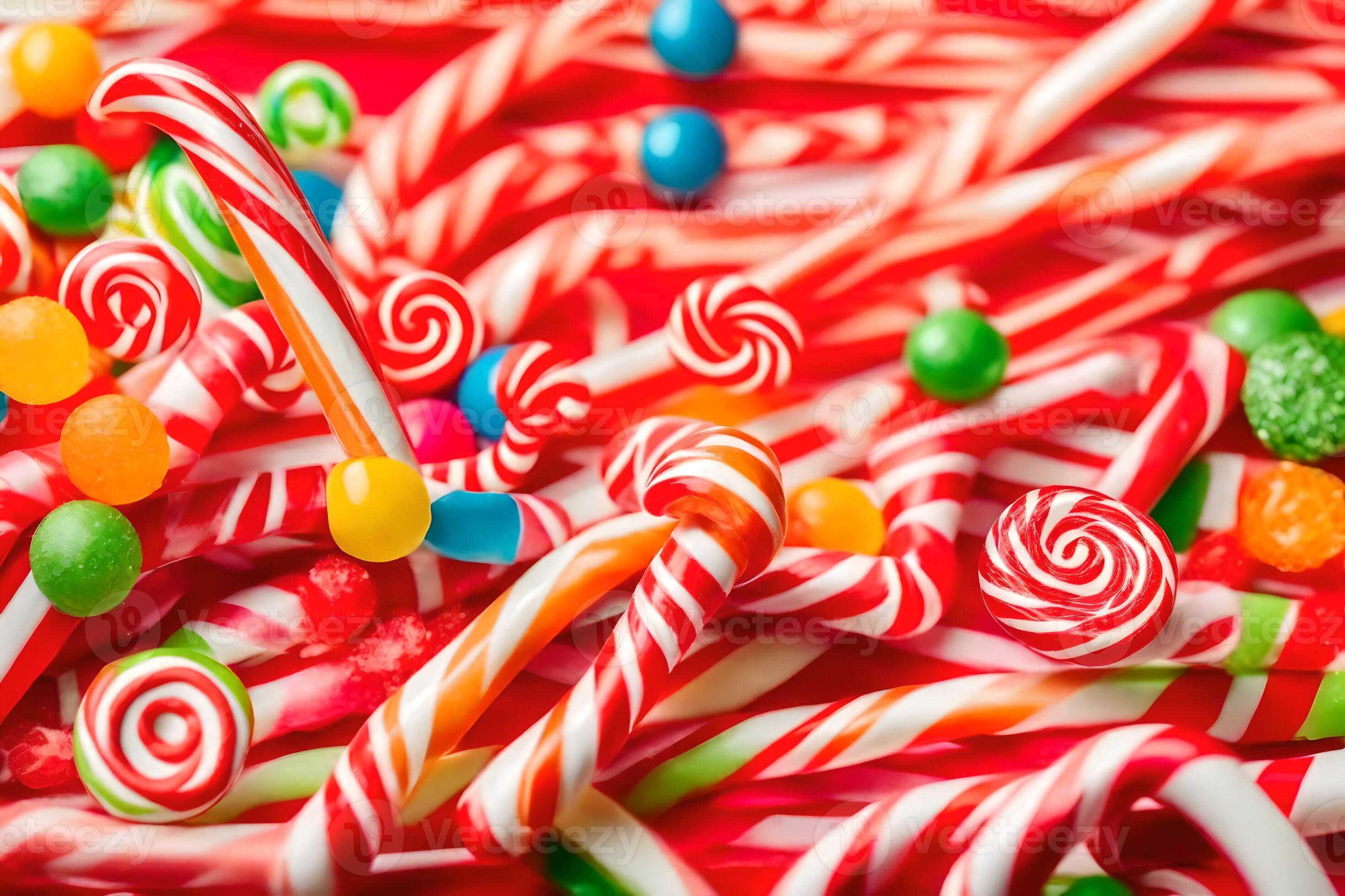 many candy canes are arranged in a pile. AIGenerated 33783567 Stock