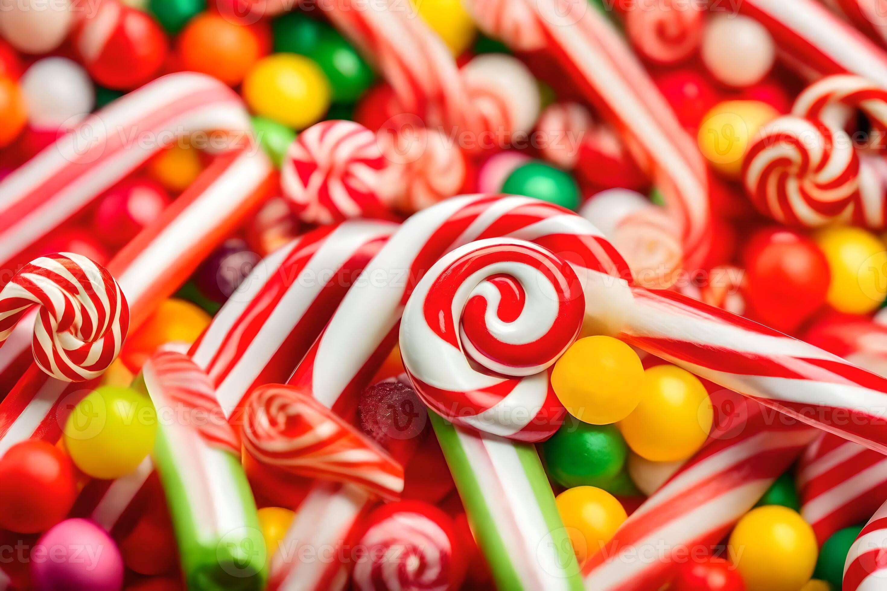 many candy canes are arranged in a pile. AIGenerated 33783741 Stock