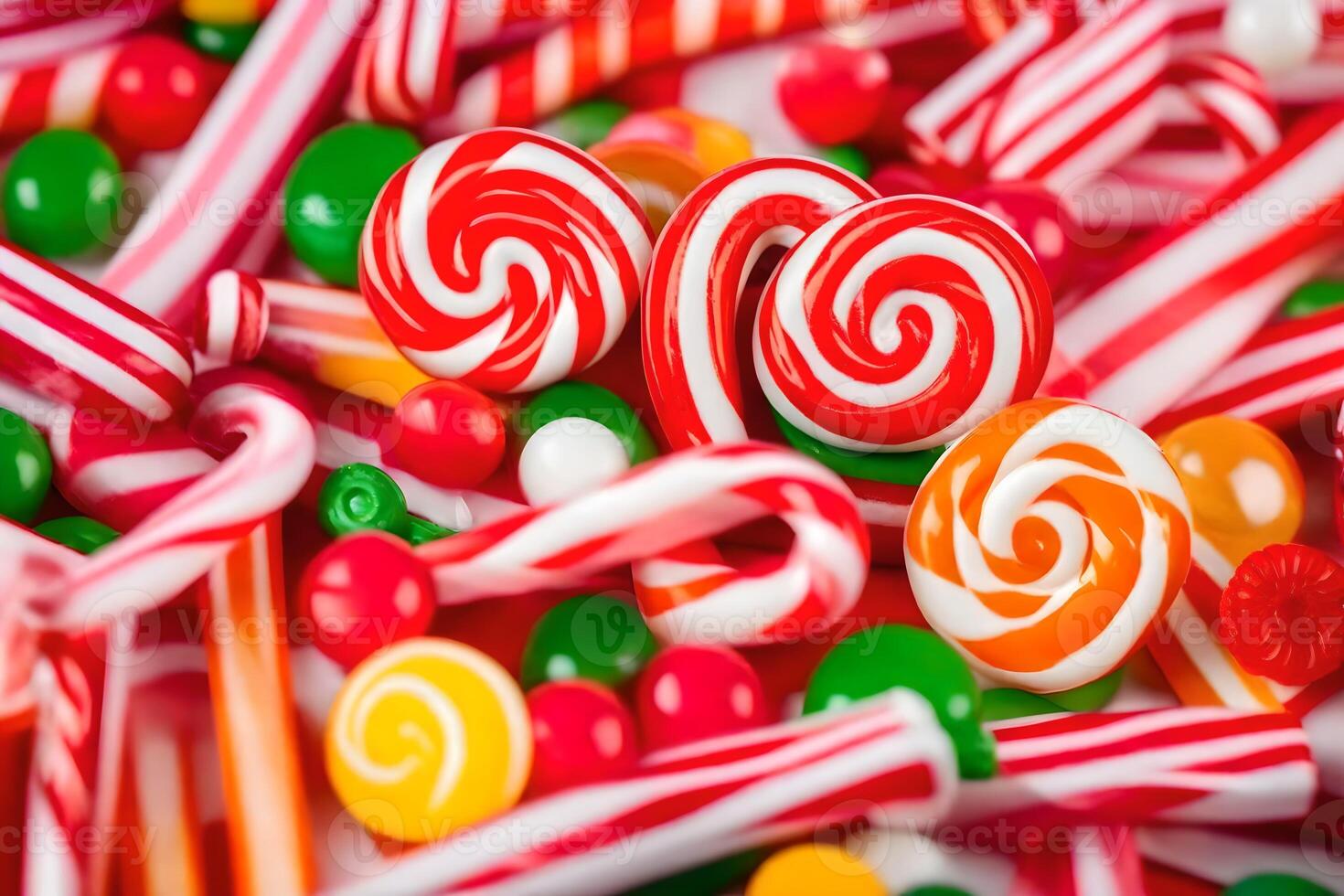 many different types of candy are shown in this image. AIGenerated