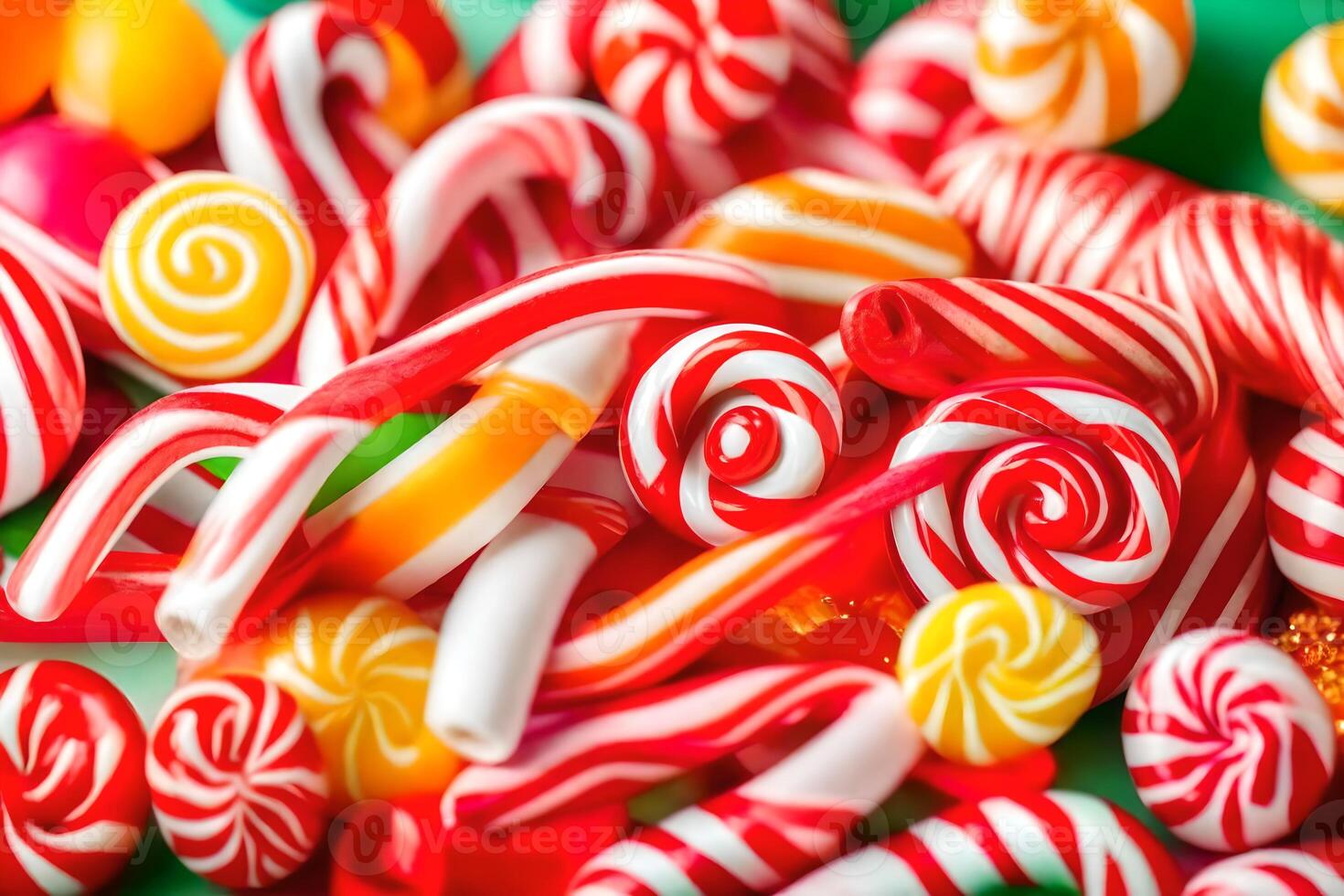 many different types of candy are shown in this image. AIGenerated