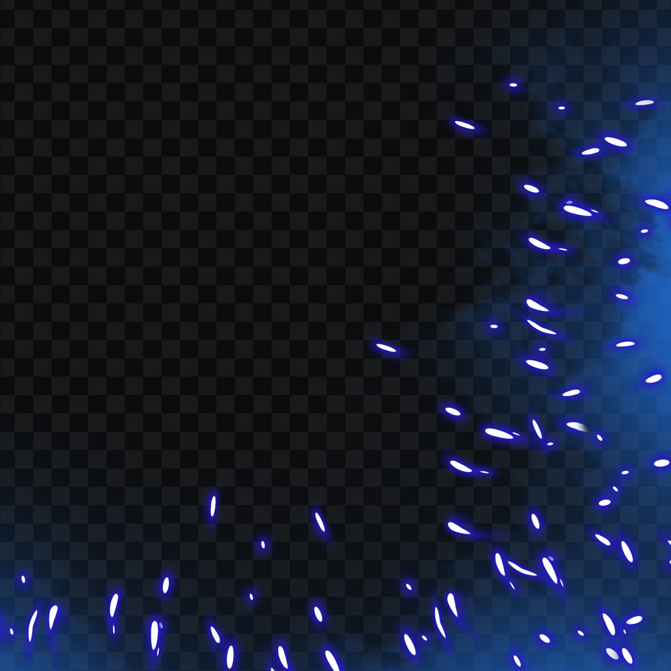 glowing blue weld sparks effect psd