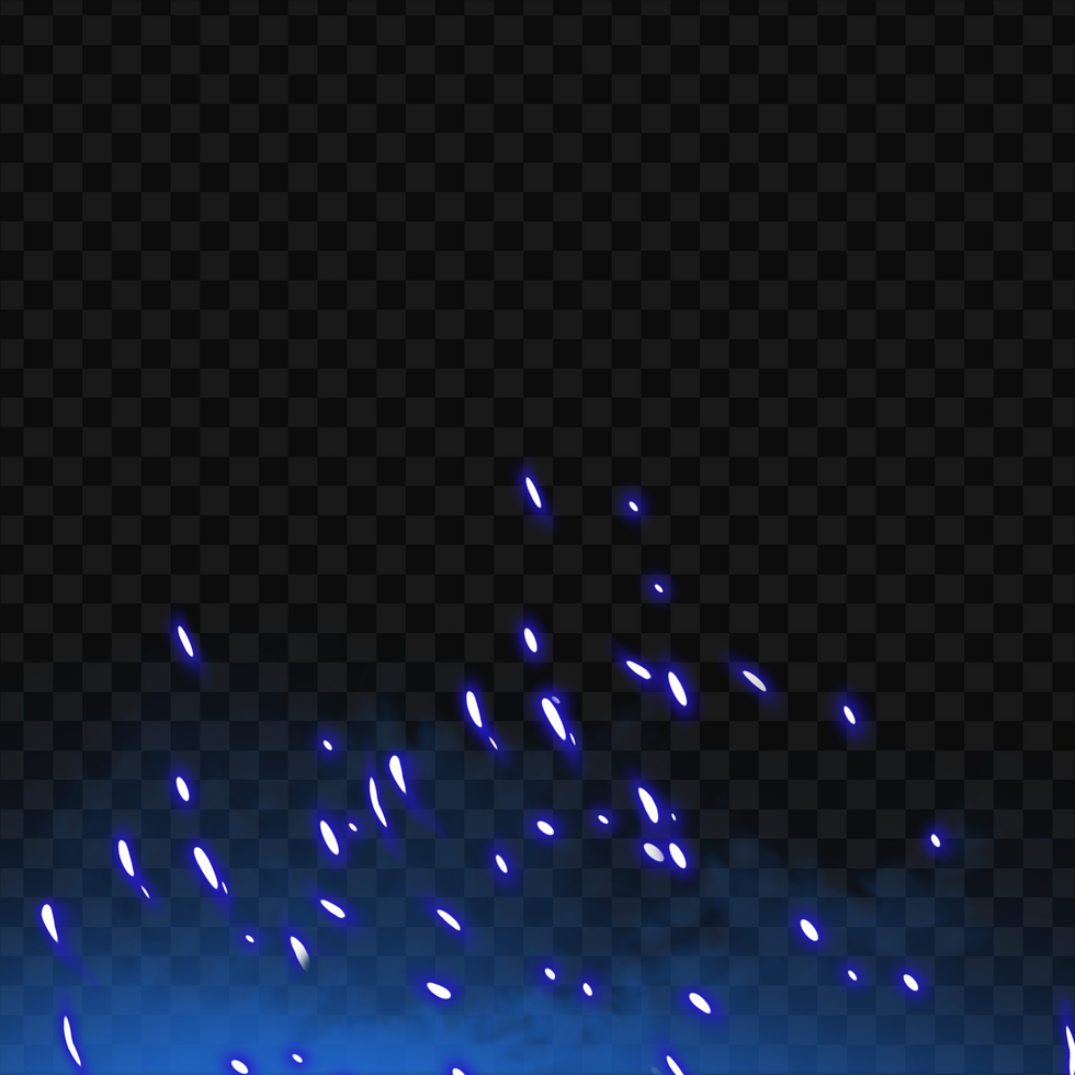 glowing blue weld sparks effect psd