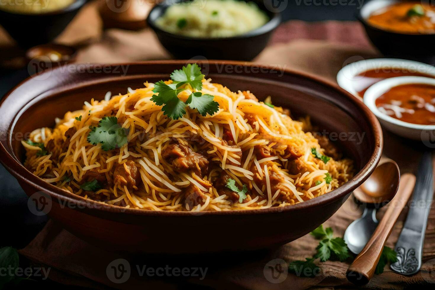 indian food in a bowl. AI-Generated photo