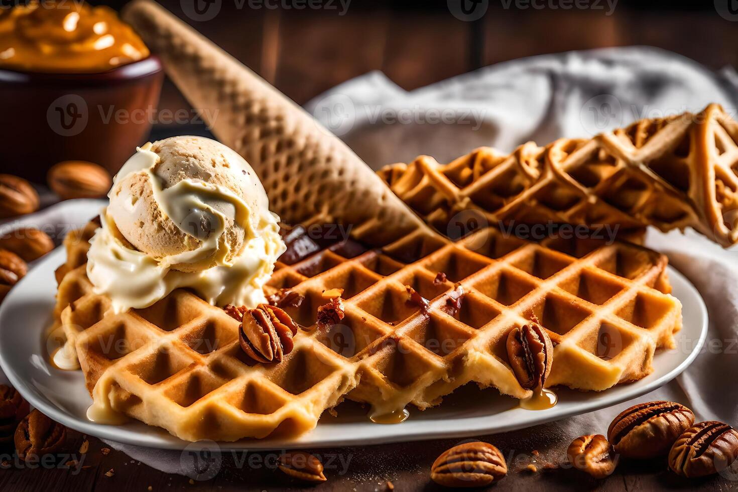 the best waffles in the world. AIGenerated 33808361 Stock Photo at