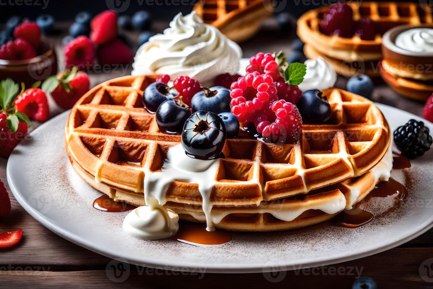 the best waffles in the world. AIGenerated 33808607 Stock Photo at
