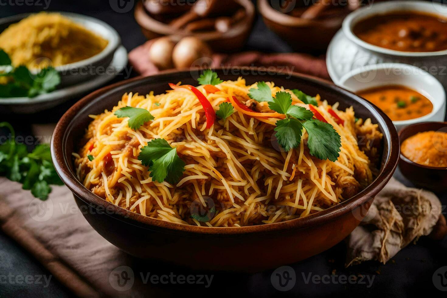 indian food in a bowl. AI-Generated photo