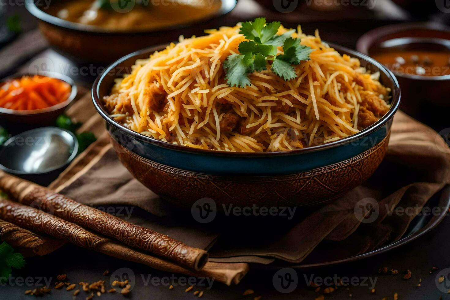 indio comida recetas para el semana. generado por ai foto